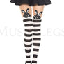 Rabbit print striped spandex pantyhose