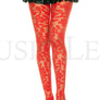 Woven floral design spandex pantyhose