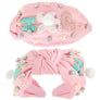 Diona J Easter Bunny Rhinestone Beaded Embriory Top Knotted Headband Pink