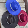 Wide brim panama hat in vegan felt with Jacquard t