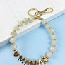 HEART BEAR SHAPED MAMA KEYCHAIN GLASS BEAD METAL B