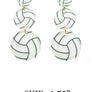 THREE DROP SPORTS BALL ACRYLIC POST EARRING