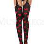 Heart suspender tights