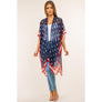 DIONA J AMERICAN FLAG COVER UP KIMONO ONE SIZE COLOR NAVY BLUE