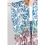 DIONA J DAMASK PRINT OPEN FRONT LONG KIMONO ONE SIZE COLOR TEAL