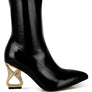 Gaias Fantasy Heel Patent Faux Leather Boots