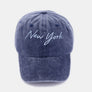 Zenana Washed Embroidered City Baseball Cap