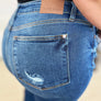 Judy Blue Full Size Mid Rise Distressed Raw Hem Jeans