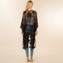 DIONA J FLOWER MESH KIMONO COVER UP ONE SIZE COLOR BLACK