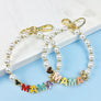 HEART BEAR SHAPED MAMA KEYCHAIN ENAMEL PEARL BRACE