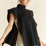 Davi & Dani Side Split Turtleneck Sleeveless Knit Top