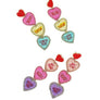 3-Tier Conversation Hearts Seed Bead Handmade Embroidery Jeweled Drop Earrings