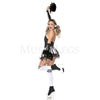 Gothic Cheerleader 5 Pc White Black Skeleton Skull Print Bodysuit Costume Sz XS