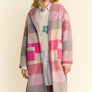 Davi & Dani Tied Color Block Collared Neck Coat