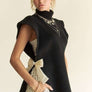 Davi & Dani Side Split Turtleneck Sleeveless Knit Top