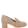 Astra Block Heel Genuine Suede Loafers