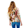 DIONA J FLORAL PRINTED SILKY KIMONO ONE SIZE COLOR BEIGE