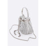 DIONA J RHINESTONE ICONIC TOP HANDLE BUCKET BAG COLOR GOLD