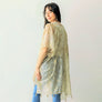 DIONA J METALLIC PYTHON PRINT KIMONO WITH TASSELS ONE SIZE COLOR GOLD