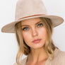 Vegan suede fedora with braided trim