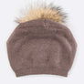 Raccoon Fur PomPom Pre-Sewed Slouchy Beanie