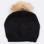 Raccoon Fur PomPom Pre-Sewed Slouchy Beanie