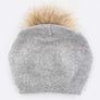 Raccoon Fur PomPom Pre-Sewed Slouchy Beanie