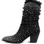 Savant Diamante & Rhinestones Denim Boots