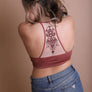 Plus Size Tattoo Mesh Racerback Bralette