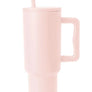 Monochromatic Stainless Steel Tumbler with Matching Straw