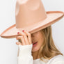Vegan Felt Panama Upturned Brim HAT FOR WOMEN