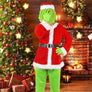 Adult Green Monster Santa Costume for Men Holiday Cosplay Suit Festive Christmas Themed Outfit for Parties, Parades, and Events