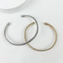 OPEN METAL CUFF BRAIDED BRACELET