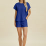 Double Take Full Size Texture T-Shirt and Shorts Set
