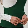 Cutout Contrast Mock Neck Long Sleeve T-Shirt