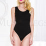 Complete your classic look in this short sleeve opaque teddy featuring a scoop neckline, thick shoulder straps, and a cheeky cut back. (Shoes not included.)
