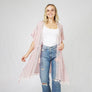 DIONA J PEARL DECO TRIM KIMONO W/DRAW STRIN ONE SIZE COLOR PINK