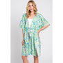 DIONA J FRONT ROPE FLOWER PRINT KIMONO ONE SIZE COLOR YELLOW