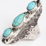 Bold Waterfall Turquoise Silver Fashion Ring