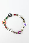 HALLOWEEN GHOST SKULL PRINT GLASS BEADED BRACELET