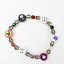 HALLOWEEN GHOST SKULL PRINT GLASS BEADED BRACELET