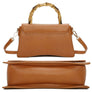 DIONA J 2IN1 PLAIN CURVED WOODEN HANDLE CROSSBODY BAG W WALLET COLOR STONE