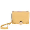 DIONA J WOMEN FASHION SMOOTH SOLID HAND STRAP ZIPPER WALLET COLOR YELLOW