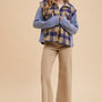 Annie Wear Faux Fur Plaid Button Up Jacket
