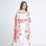 DIONA J PALM LEAF PRINT KIMONO ONE SIZE COLOR RED