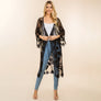 DIONA J FLOWER MESH KIMONO COVER UP ONE SIZE COLOR BLACK