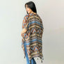 DIONA J WESTERN BOHO PRINT KIMONO WITH TASSELS CARDIGAN ONE SIZE COLOR BEIGE