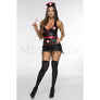 Surgical Assistant Black & Red Women's Wet Look Halloween Cosplay Costume Sz S/M