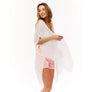 DIONA J SOLID PLEATED KIMONO CARDIGAN ONE SIZE COLOR WHITE