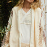 POL Open Front Waffle Knit Fleece Mix Cardigan